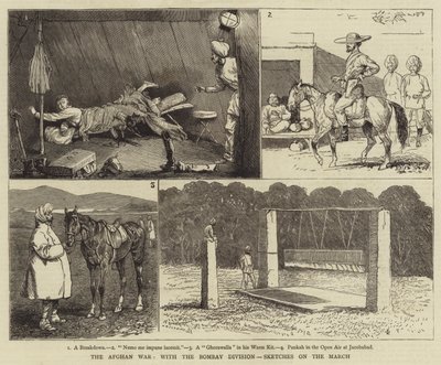 The Afghan War, with the Bombay Division, Sketches on the March by Alfred Chantrey Corbould